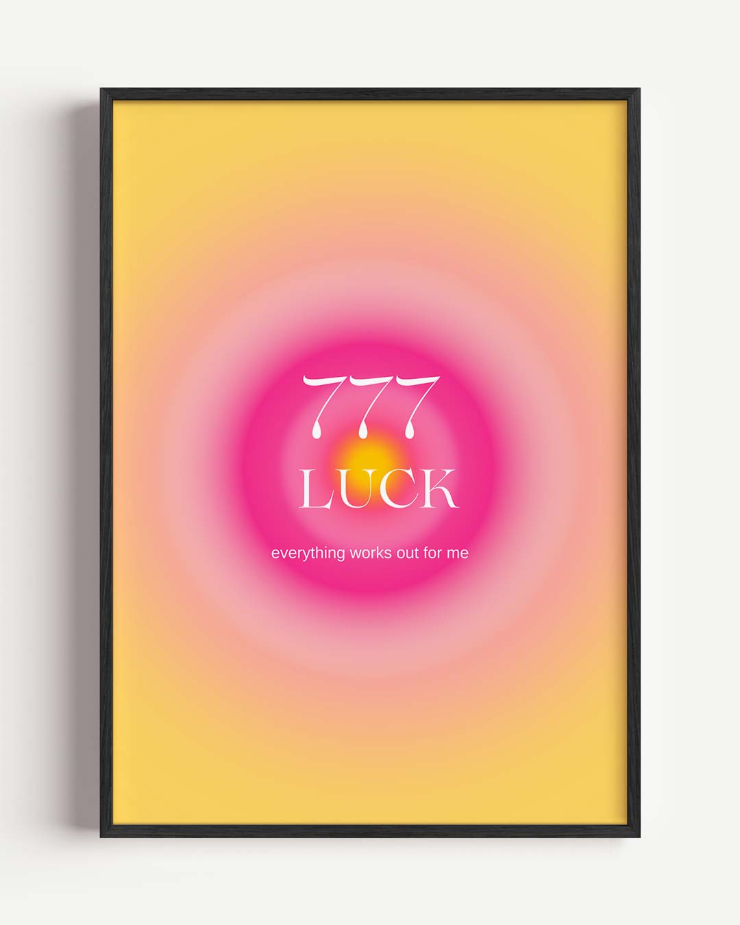 Geluksgetal 777 – mindful portret poster als wanddecoratie