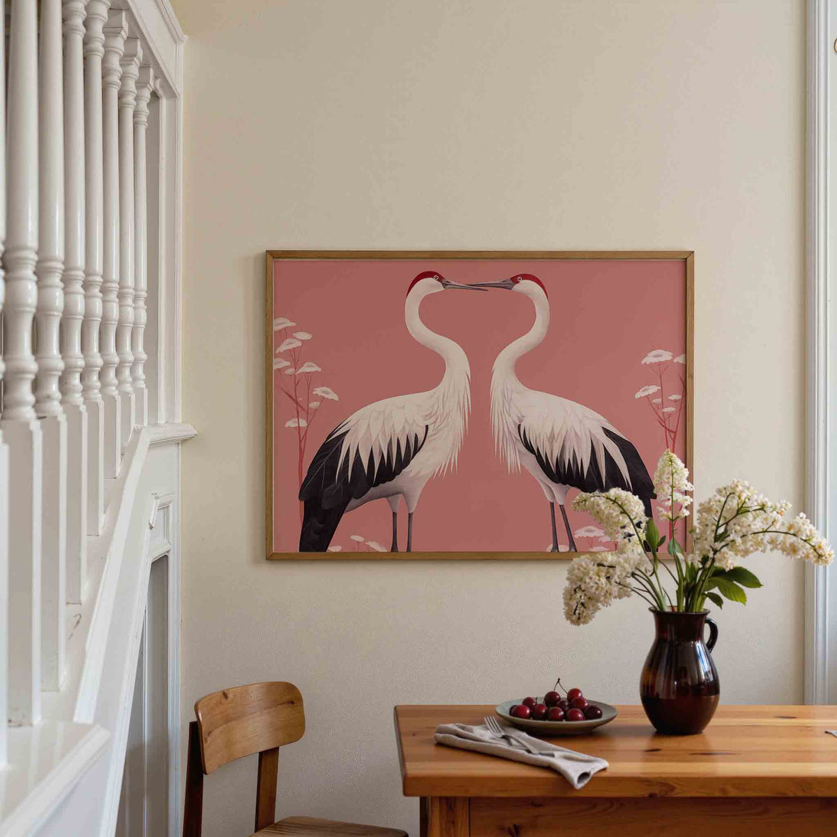 Twee kraanvogels – dieren poster in liggend formaat
