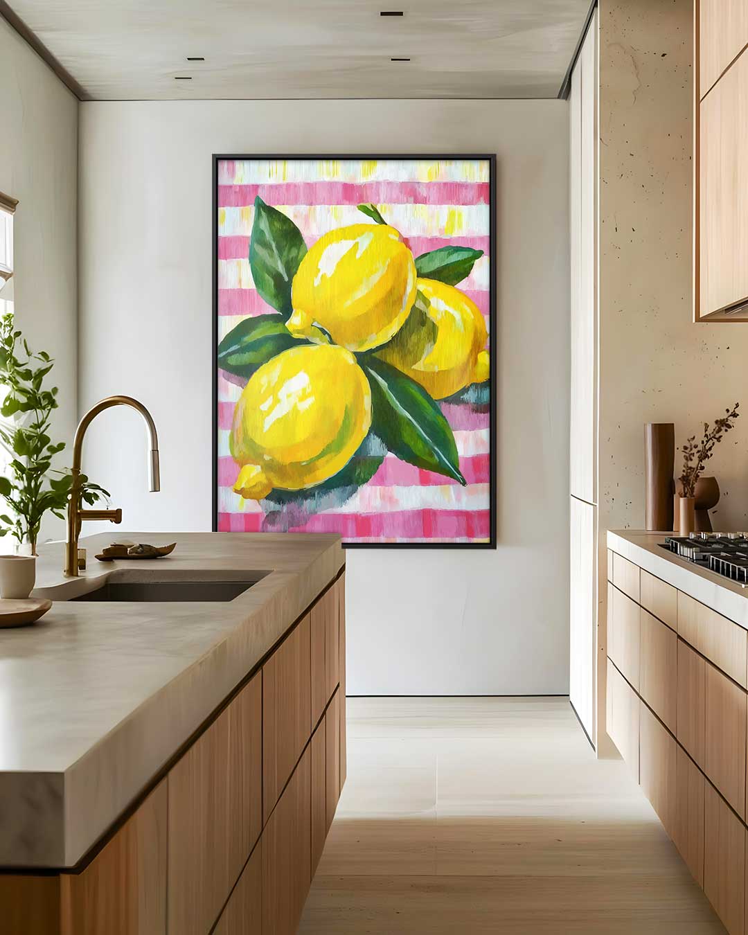 Frisse Citroenexplosie – staand kunstwerk voor modern interieur