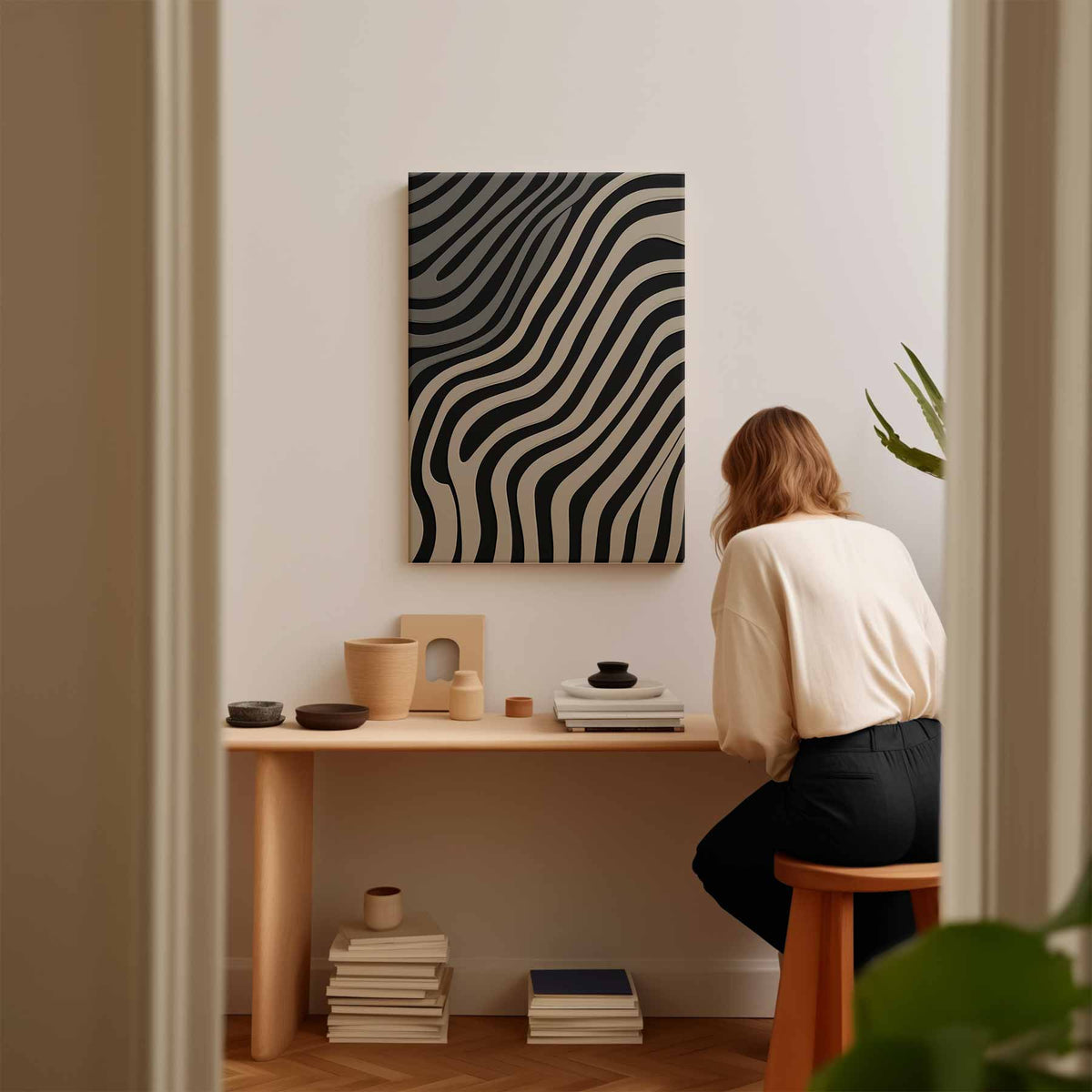 Golvend Ritme Wandkunst – portret kunstwerk als wanddecoratie, afbeelding 17