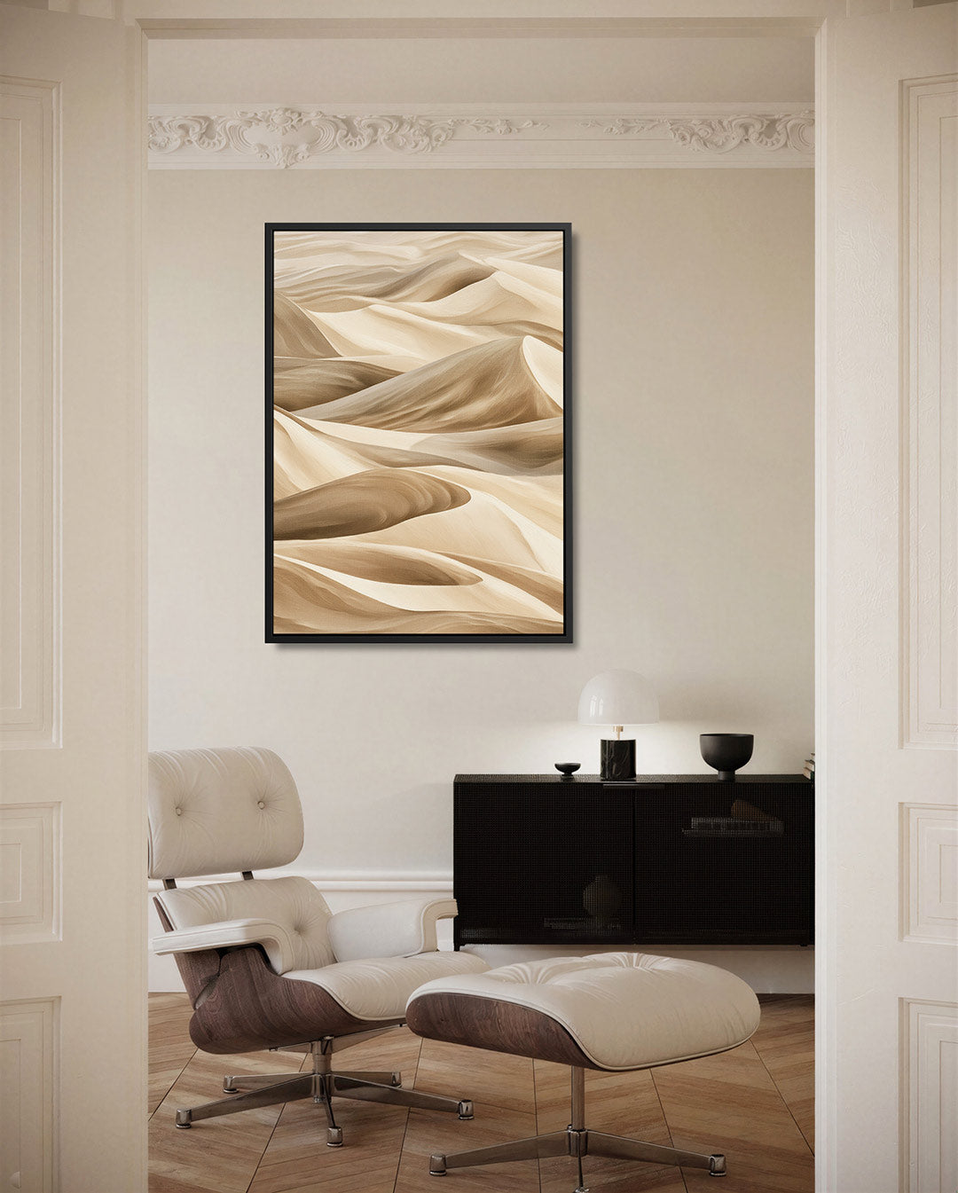 Golvende zandduinen – moderne staande wandkunst