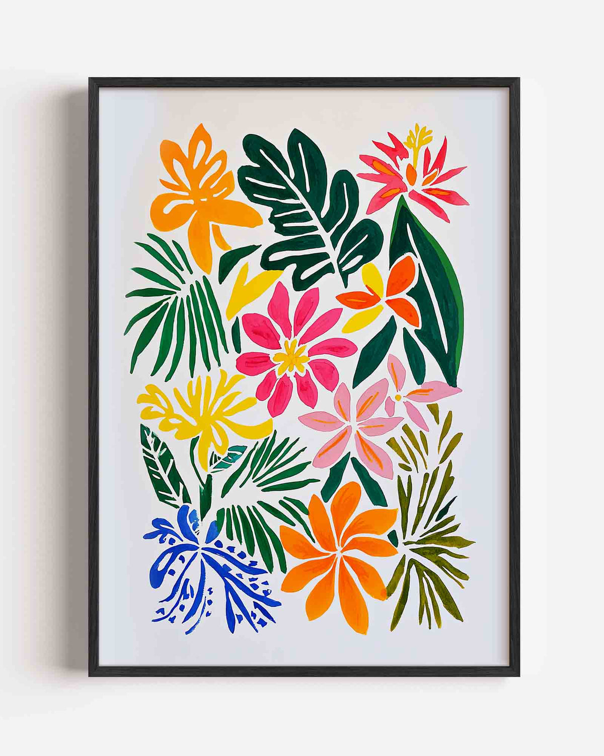 Tropische bloemen – hedendaagse illustratie portret poster als wanddecoratie