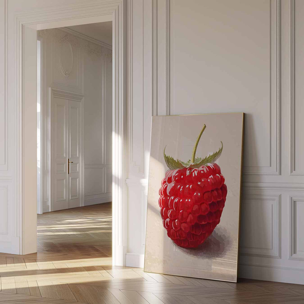 Romantische Frambozenposter – zomer poster als frisse staande wanddecoratie