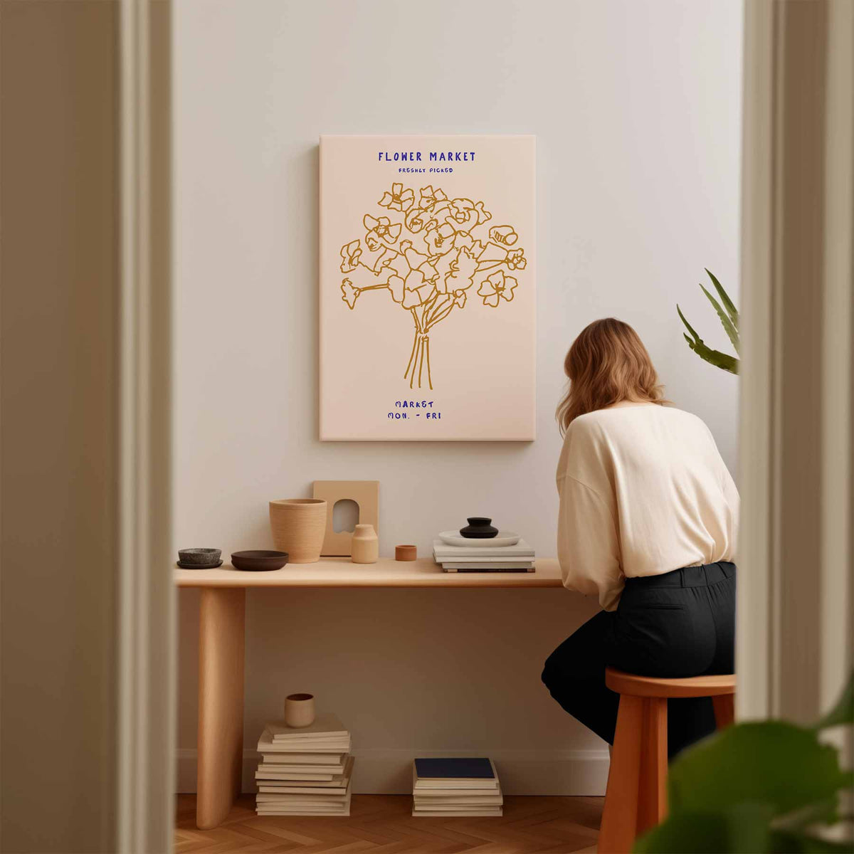Bloemenmarkt Illustratie – plexiglas kunstwerk als wanddecoratie