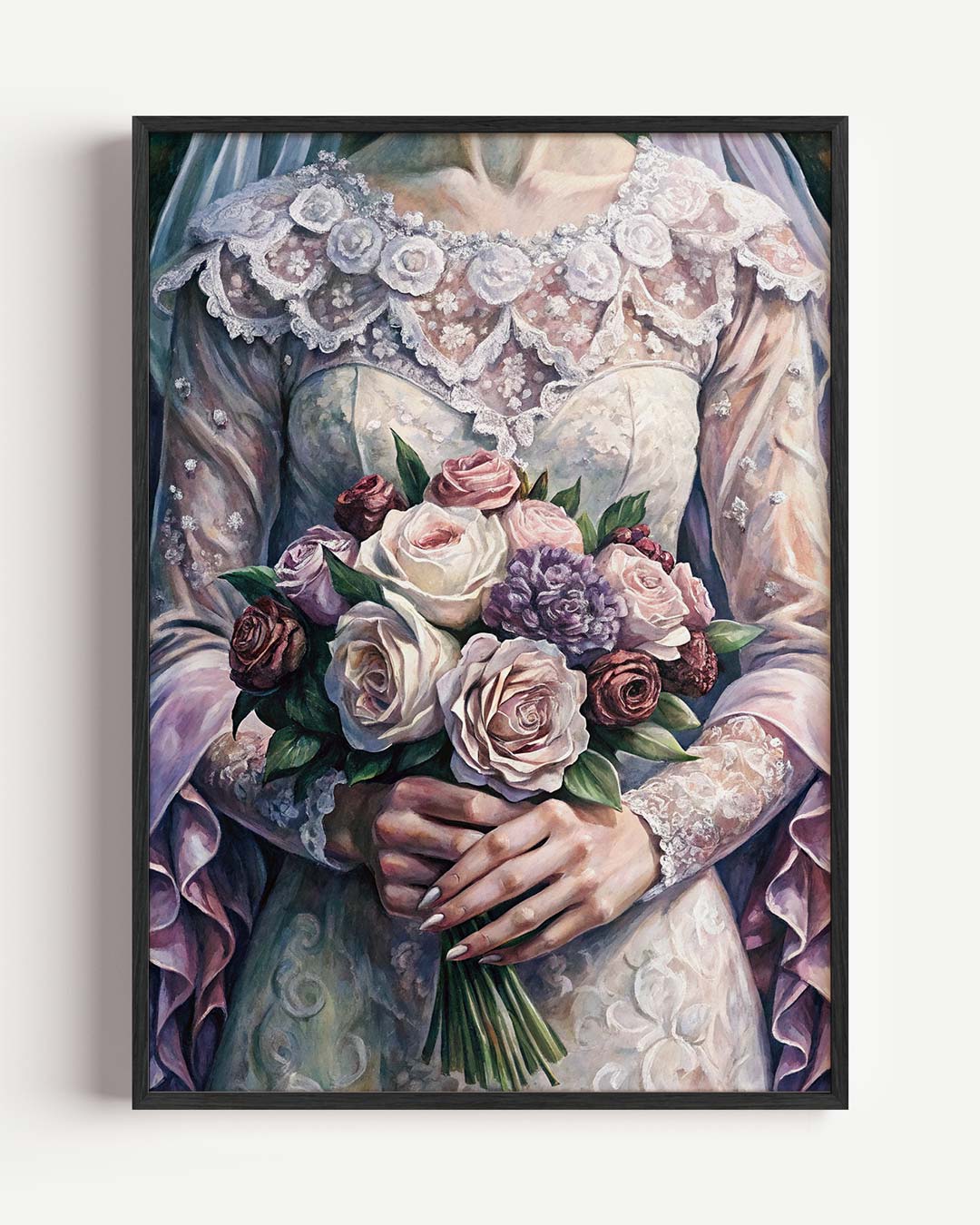 Romantische Bruidsbloemen – paas portret poster als wanddecoratie