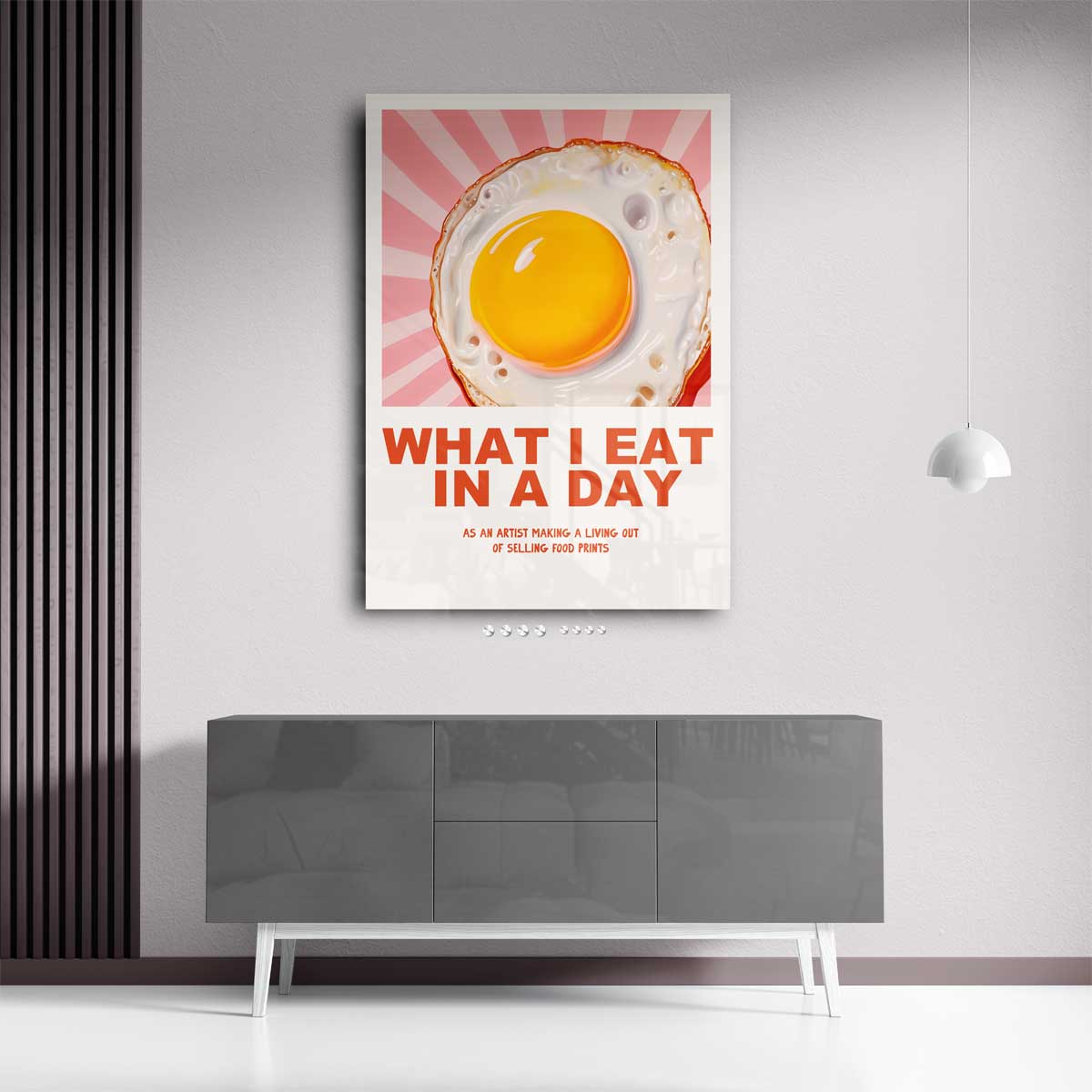 Sunny Side Up Delight – kunstwerk met zwarte baklijst