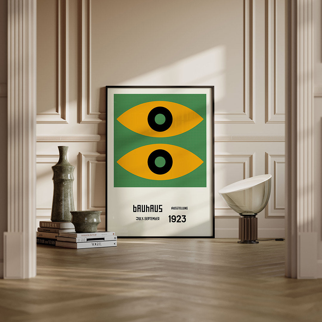Oogvormen en kleur – moderne Bauhaus wandkunst als poster