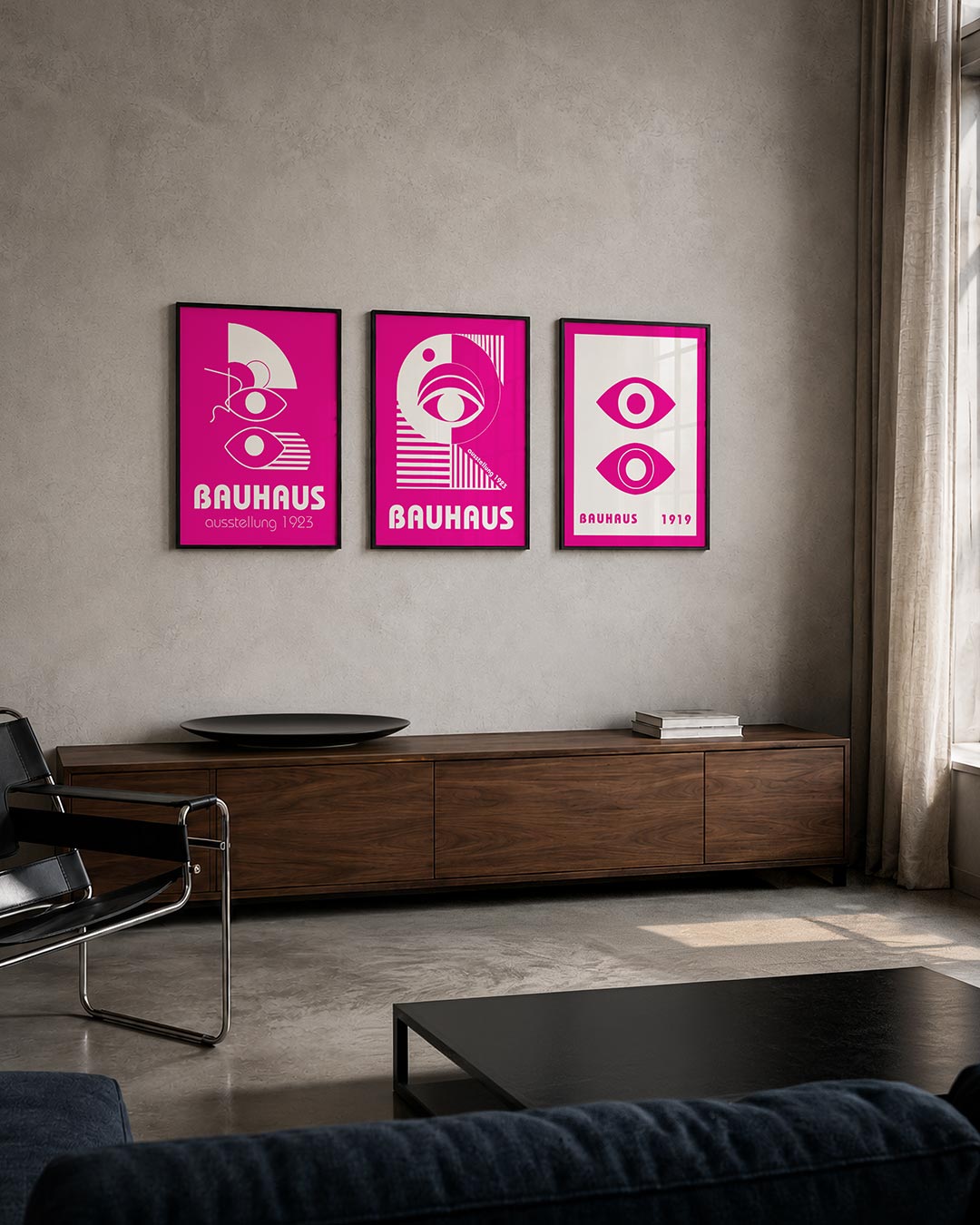 Vormen en vlakken driedelige posterset – deze posterset in drie delen toont een speelse combinatie van witte geometrische