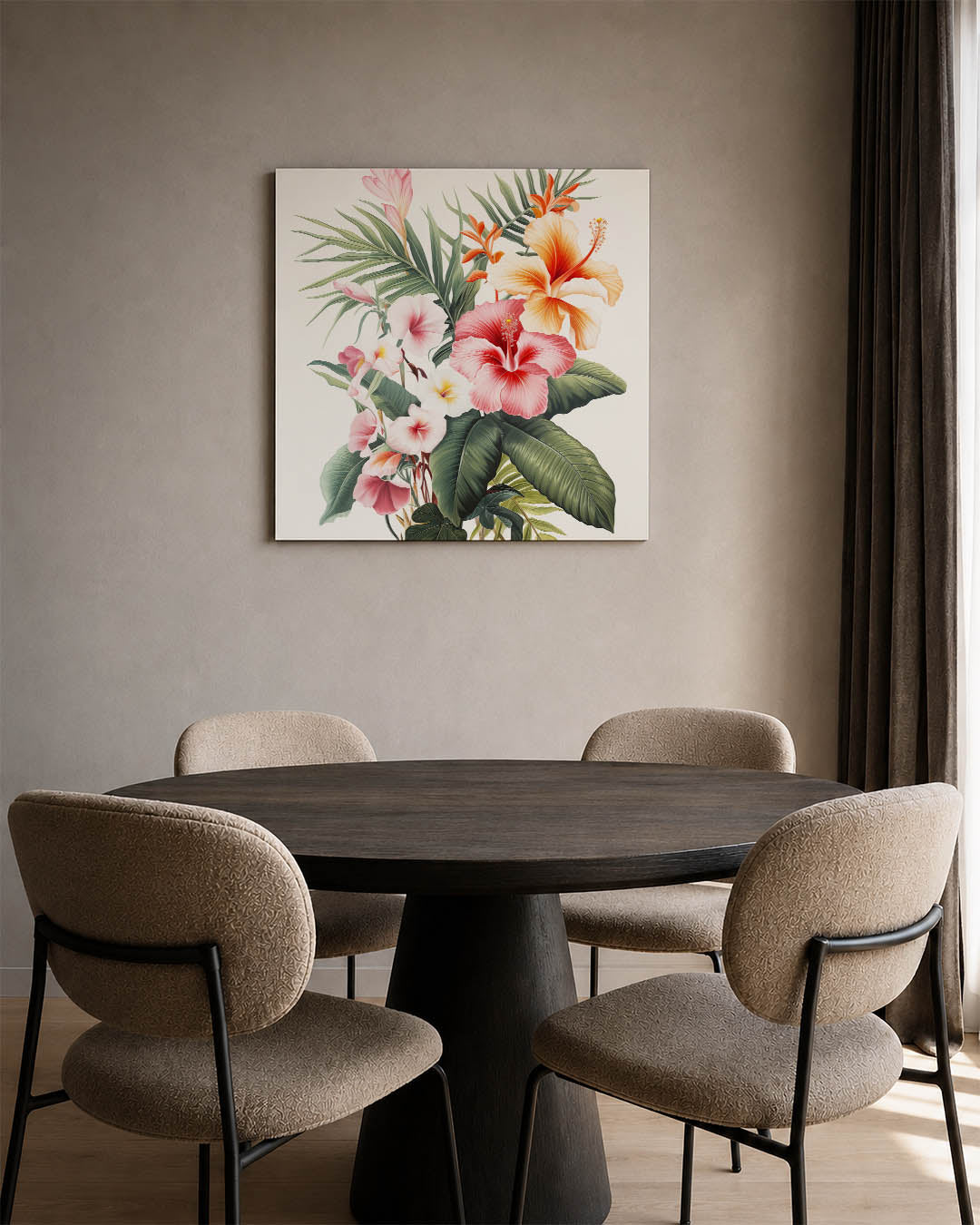 Bloemenpracht kunstwerk – derde productweergave – dit kunstwerk toont een weelderige compositie van bloemen in levendige
