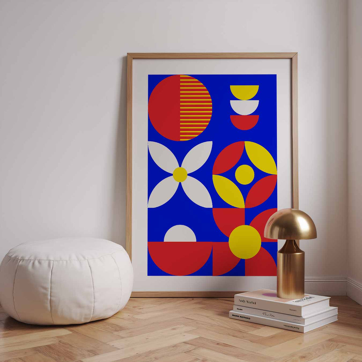 Kleurrijke Geometrische Bloemenkracht – dieren poster in staand formaat