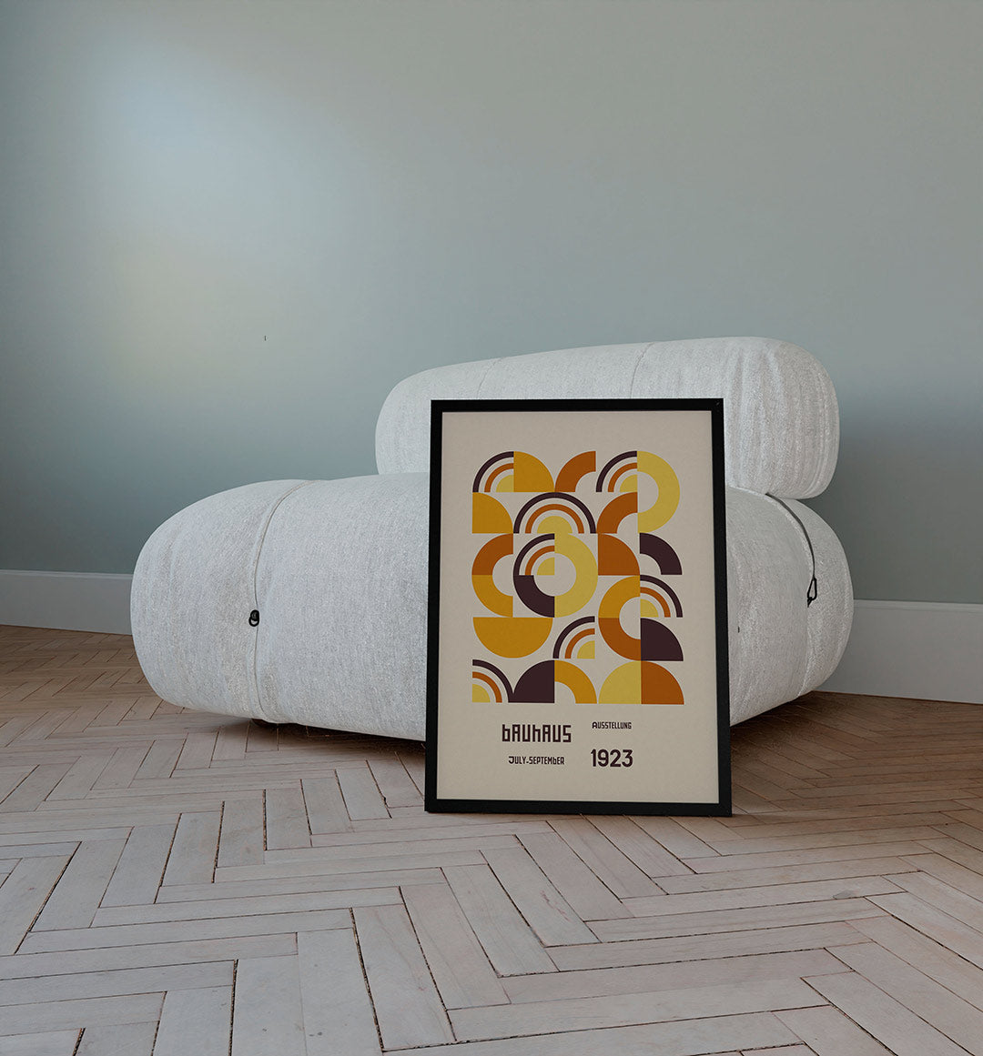 Vormritme en kleur – staande Bauhaus poster voor aan de muur