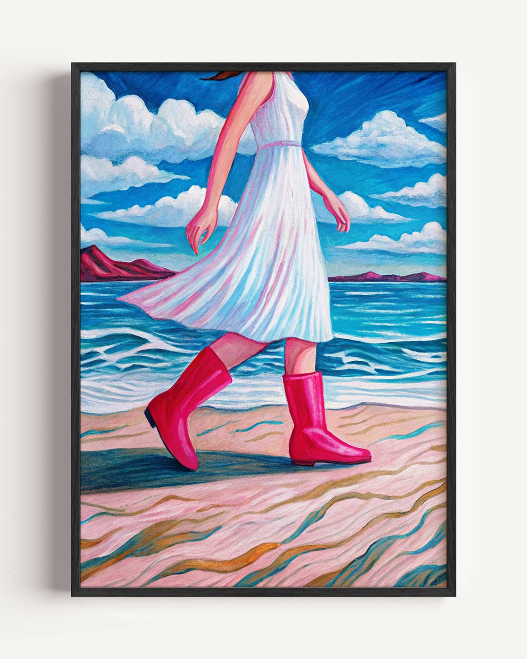 Zomers Strandwandeling – zomer portret poster als wanddecoratie