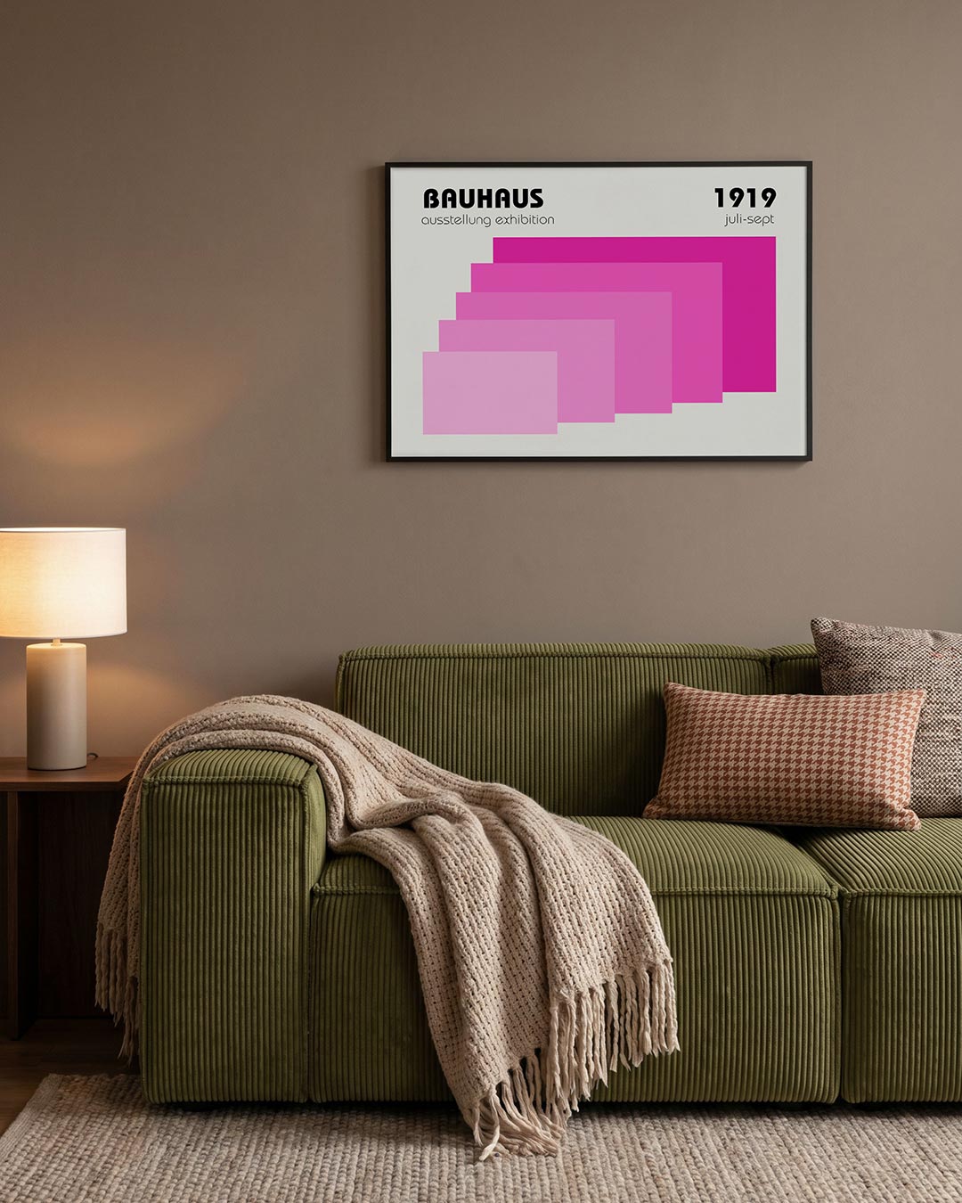 Vormritme en kleur – geometrische Bauhaus poster in liggend formaat
