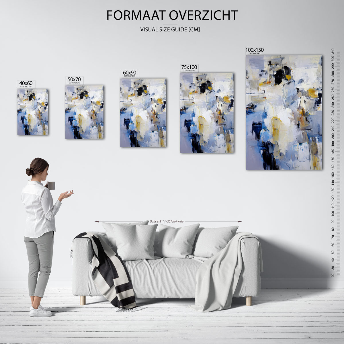 Kleurencompositie – staand wanddecoratie kunstwerk