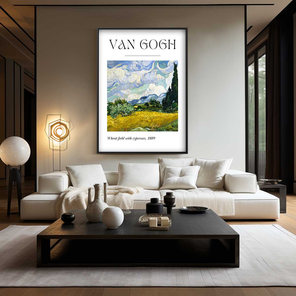 Landschap met Cypresbomen – staand kunstwerk voor modern interieur