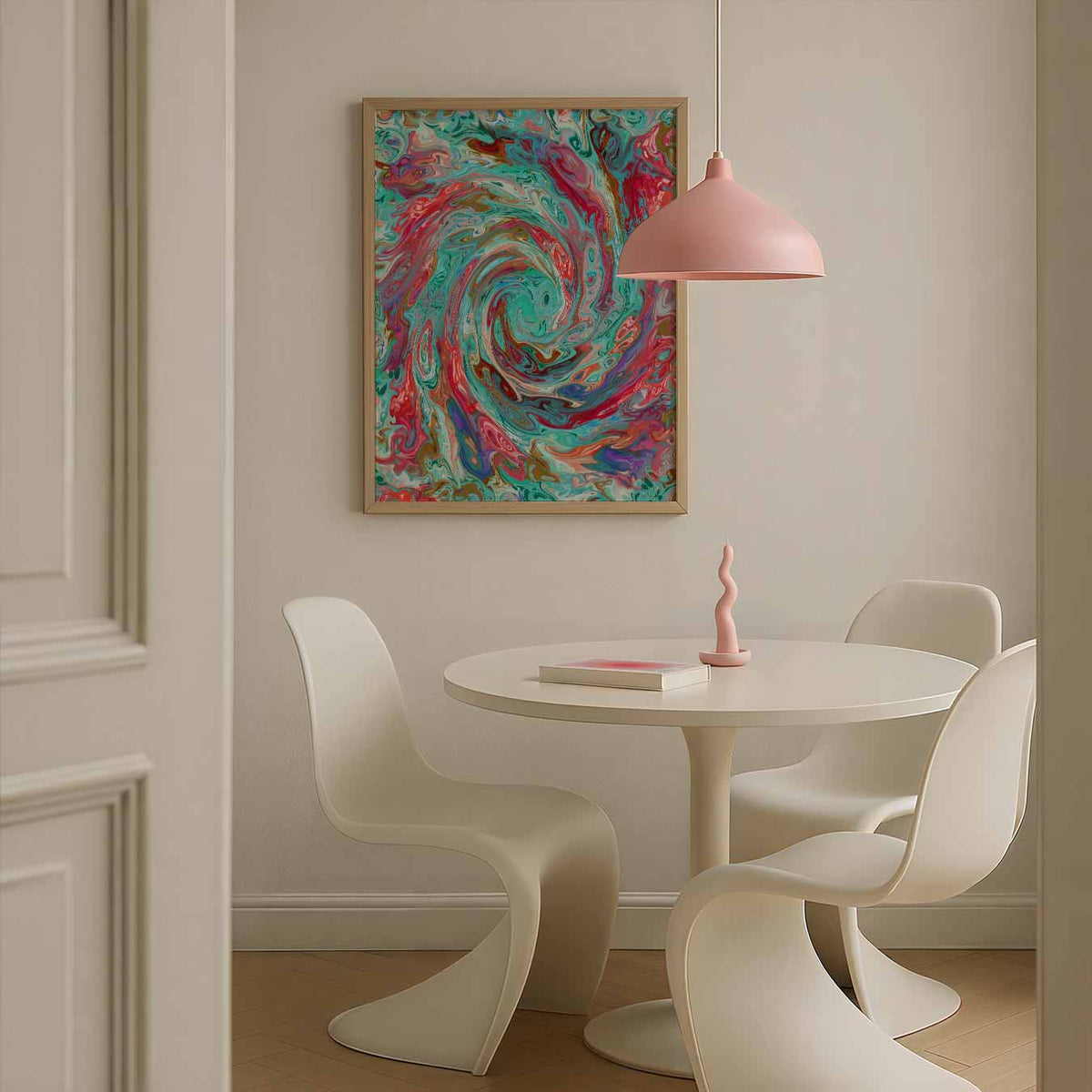Abstracte Kleurenwervel – Streetart wandkunst als portret poster