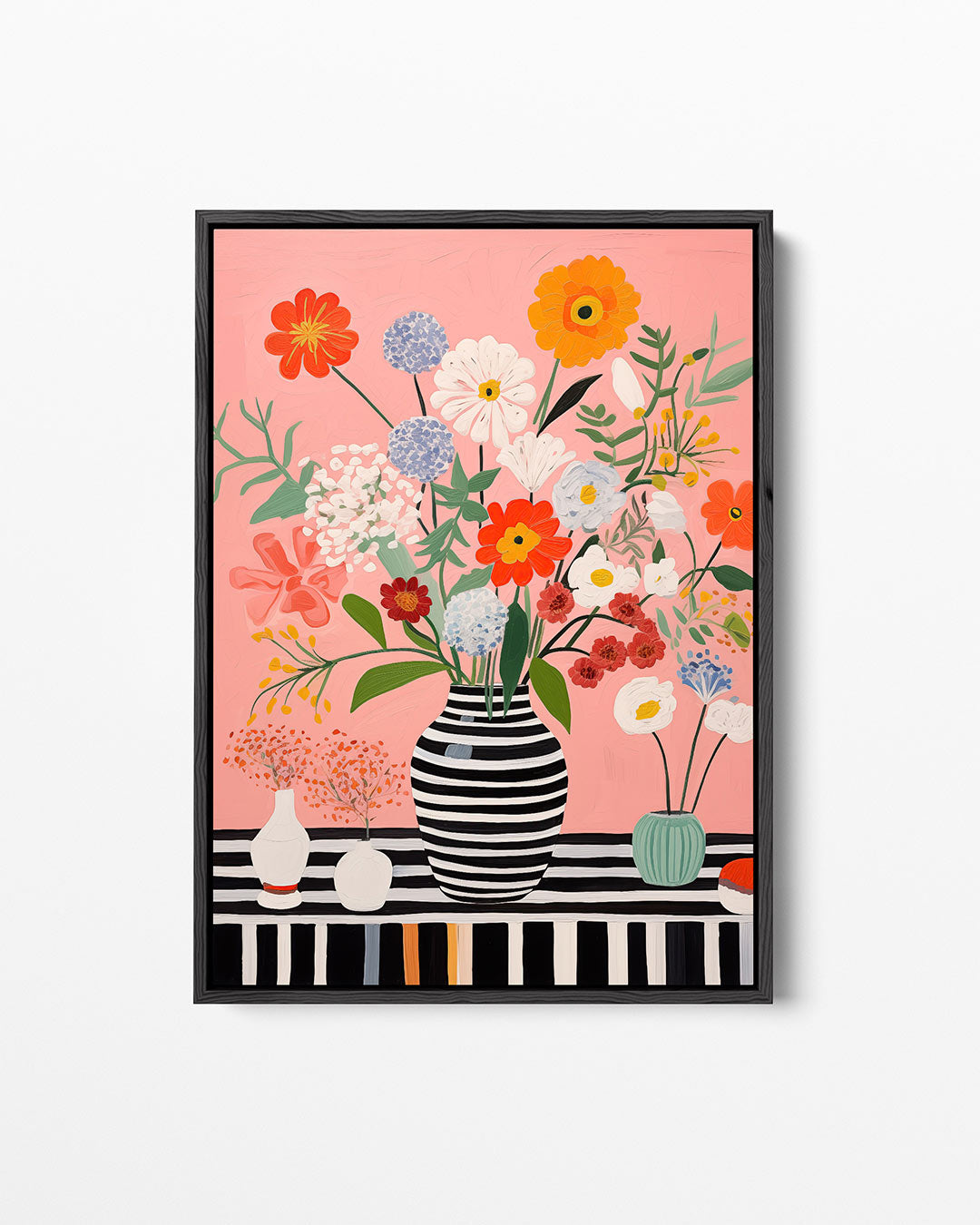 Bloemen in vazen – staand wanddecoratie kunstwerk