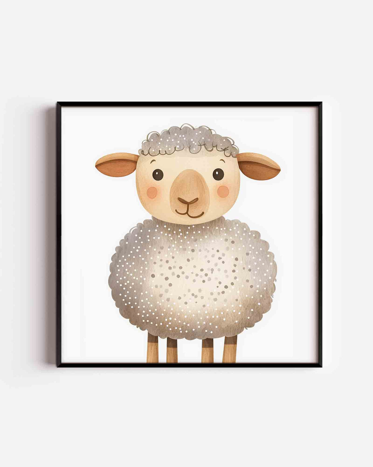 Schattig schaap – vierkante kinderposter als wanddecoratie