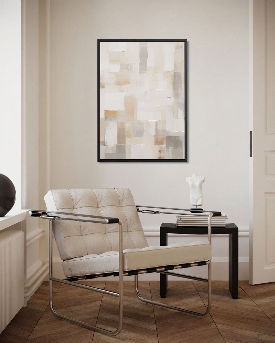 Zachte kleuren compositie – staand wanddecoratie kunstwerk