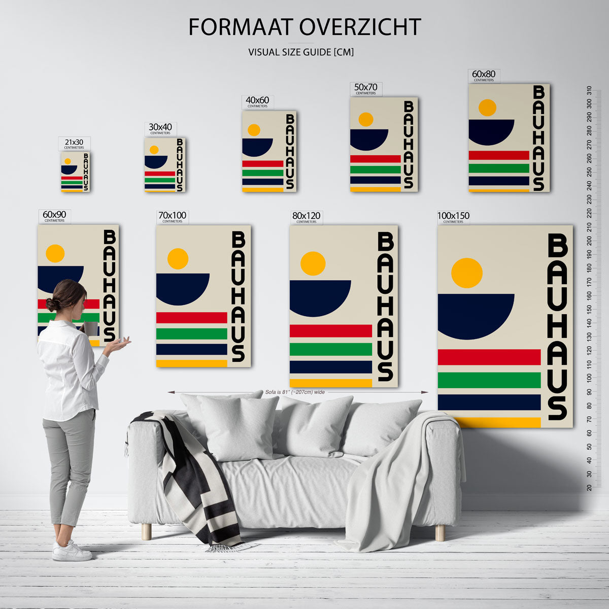 Vorm en kleur – geometrische poster in Bauhaus-stijl van WallArtistic
