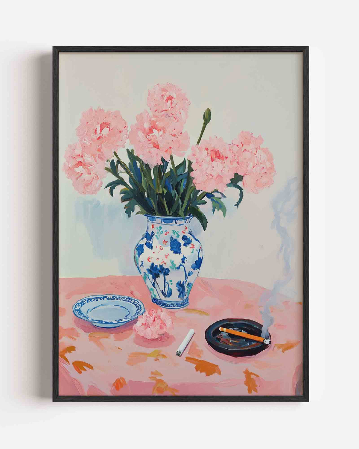 Bloemen in vaas – moderne portret poster als wanddecoratie