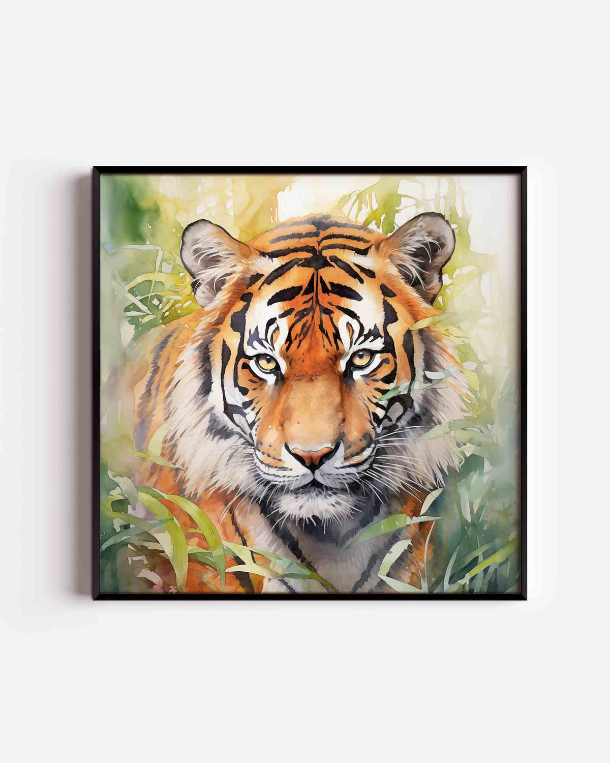 Tijger in jungle – jungle vierkante poster als wanddecoratie