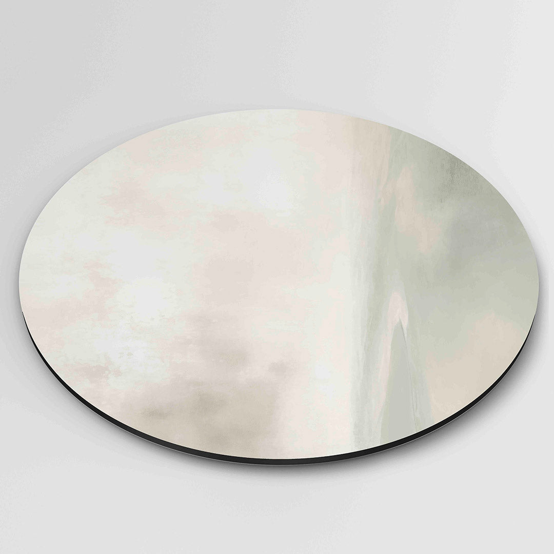 Abstracte beige – ronde wanddecoratie met abstract ontwerp