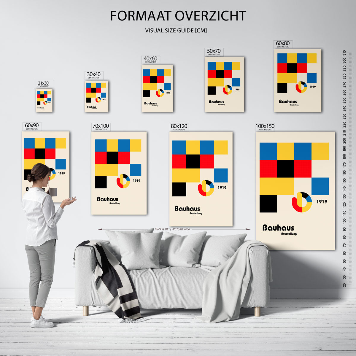Vormen en vlakkenspel – geometrische poster in Bauhaus-stijl van WallArtistic