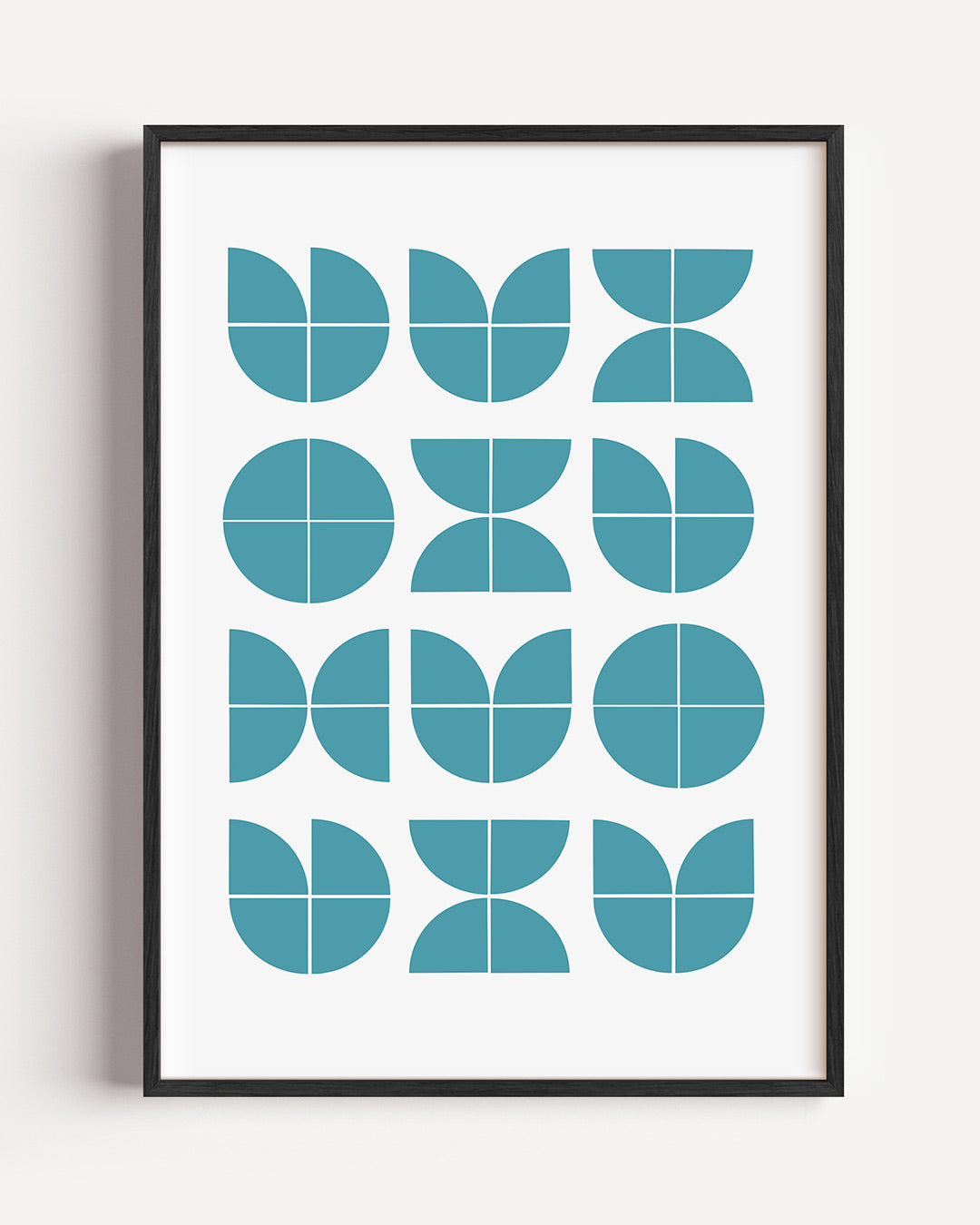 Vormritme en kleur – staande Bauhaus poster als wanddecoratie