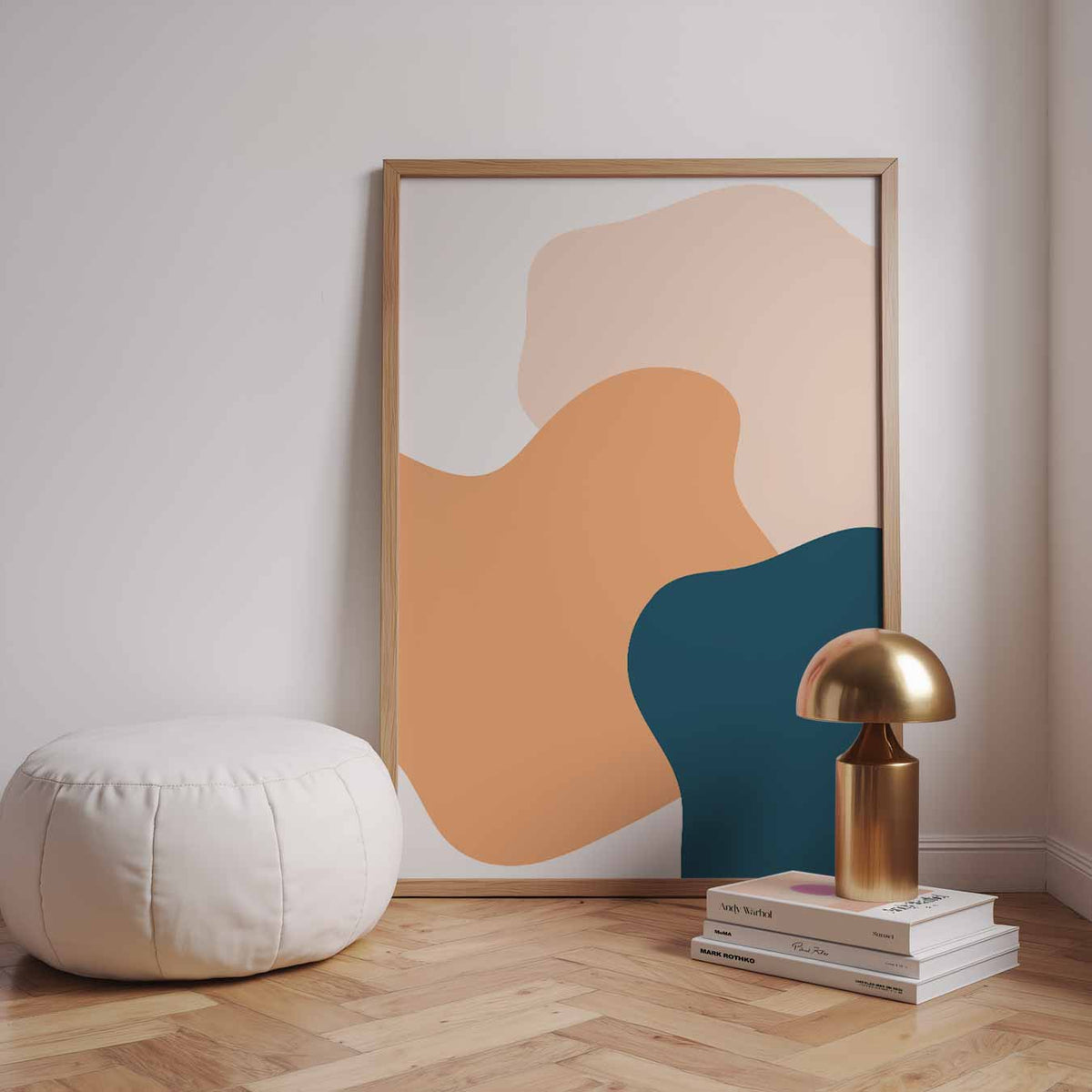 Abstracte Vormen – staande kleurrijke abstracte wanddecoratie van WallArtistic