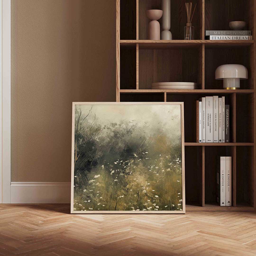 Wilde bloemen – vierkante wanddecoratie met kleur en vorm van WallArtistic