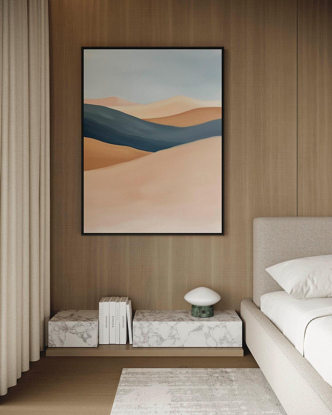 Zachte landschap golven – staand wanddecoratie kunstwerk