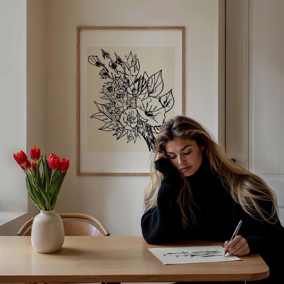 Botanische schets – culinaire wandkunst als portret poster
