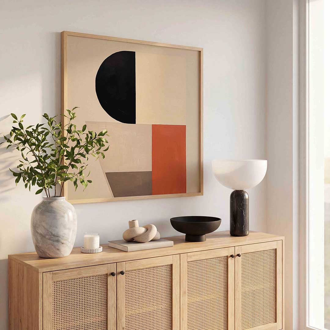 Geometrische vormen – kleurrijke poster in vierkant formaat