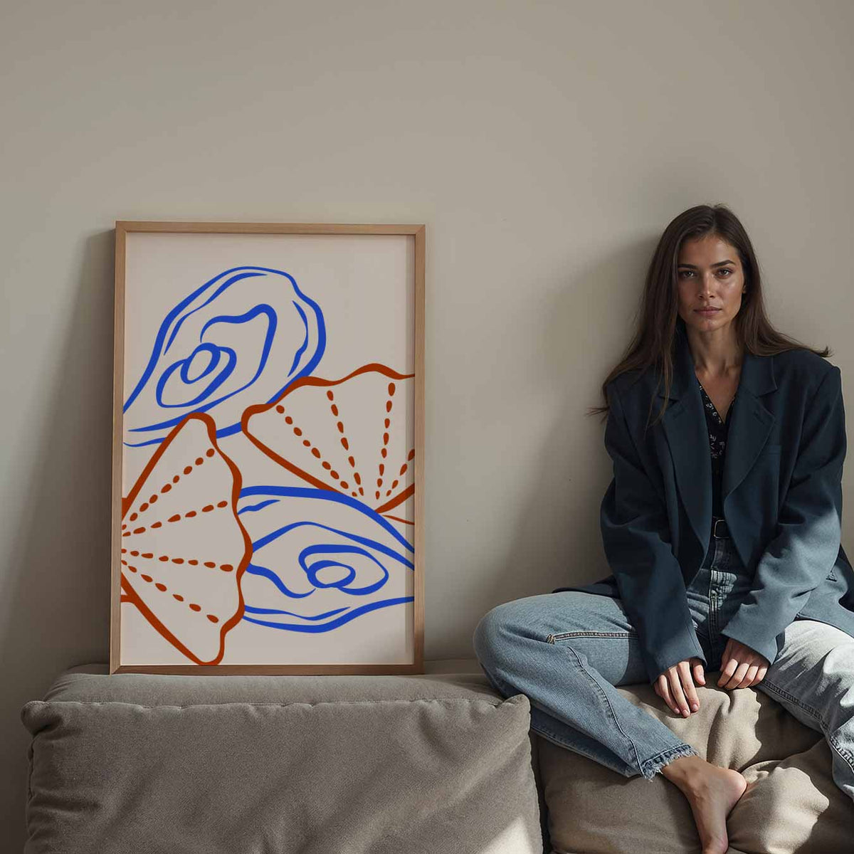 Levendige Schelpenkunst – staande keuken wanddecoratie van WallArtistic