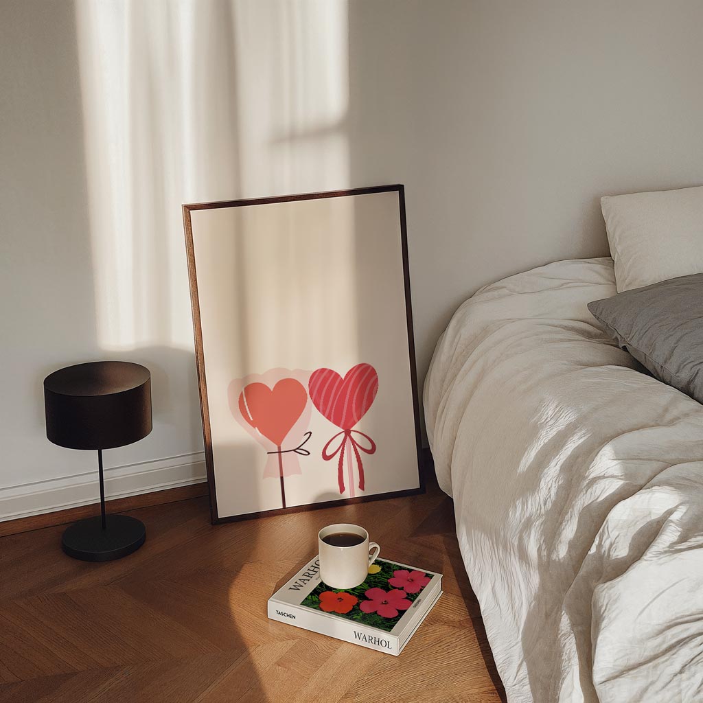Romantische Hartjes – staande zomer wanddecoratie van WallArtistic