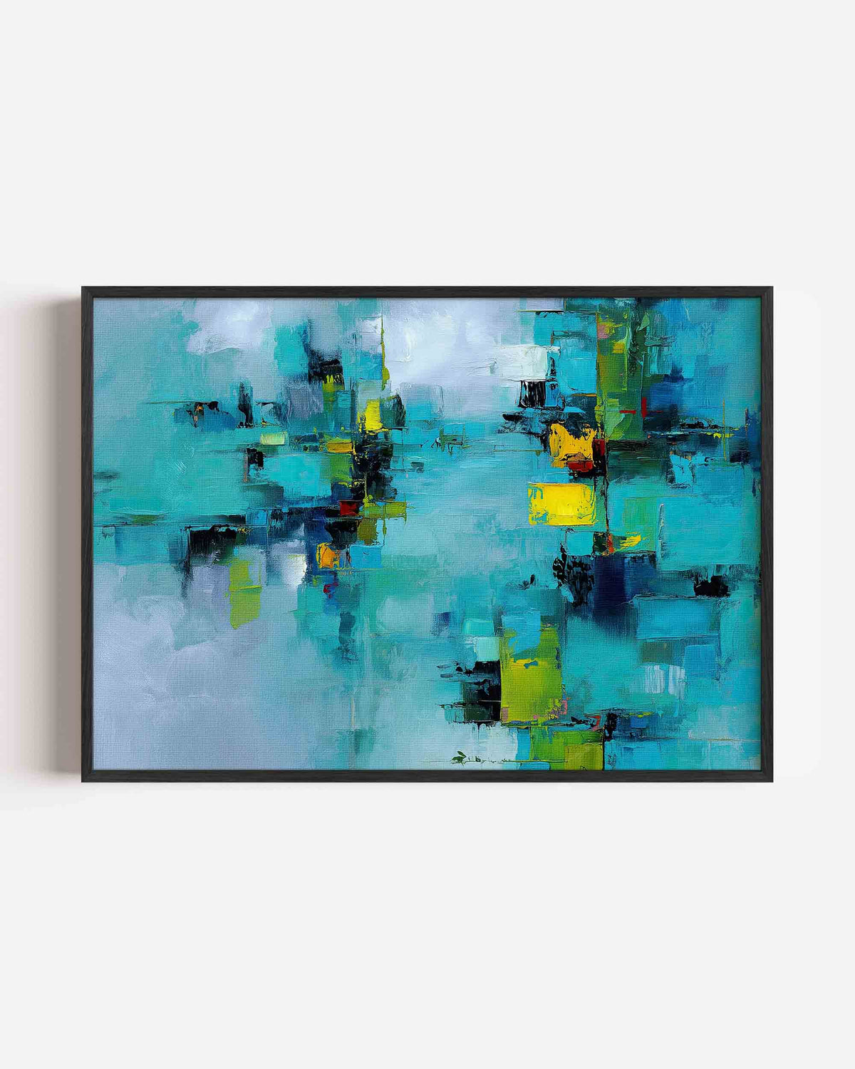 Abstracte blauwe compositie – abstracte landscape poster als wanddecoratie