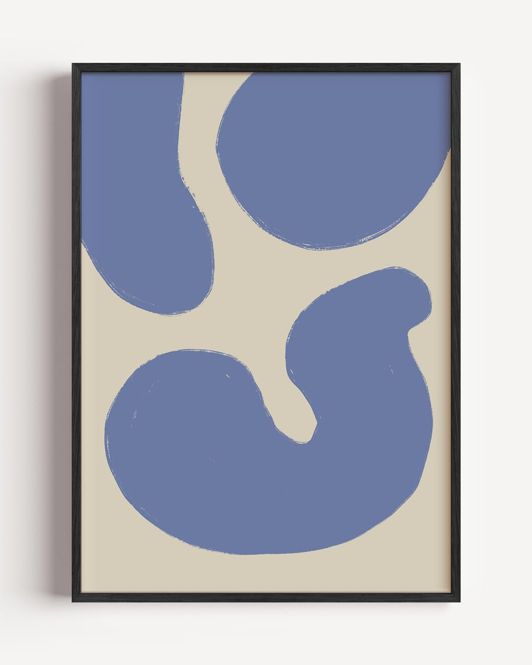 Abstracte Blauwe Compositie – kleurrijke abstracte portret poster als wanddecoratie