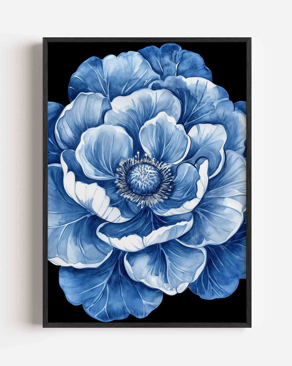 Blauwe bloem – Delfts blauwe portret poster als wanddecoratie