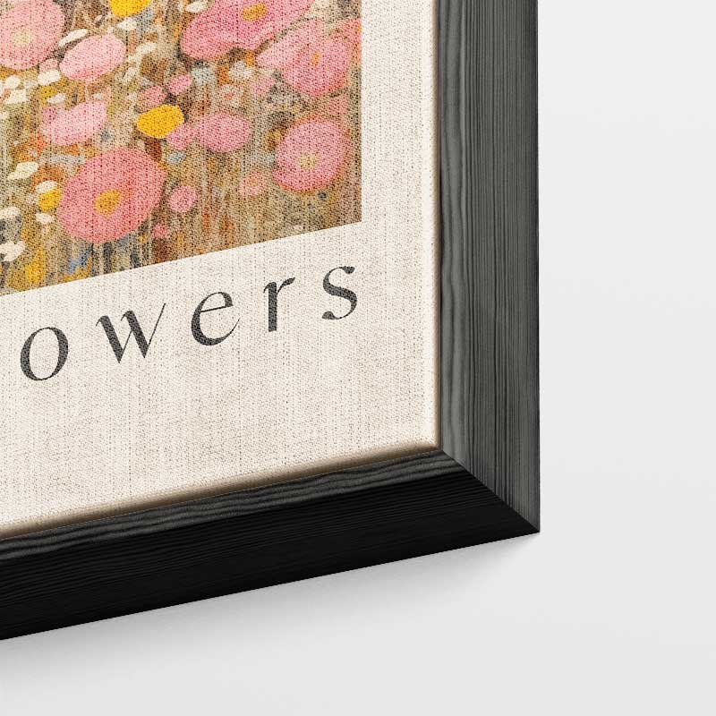 Velden vol Wilde Bloemen – kunstwerk met zwarte baklijst