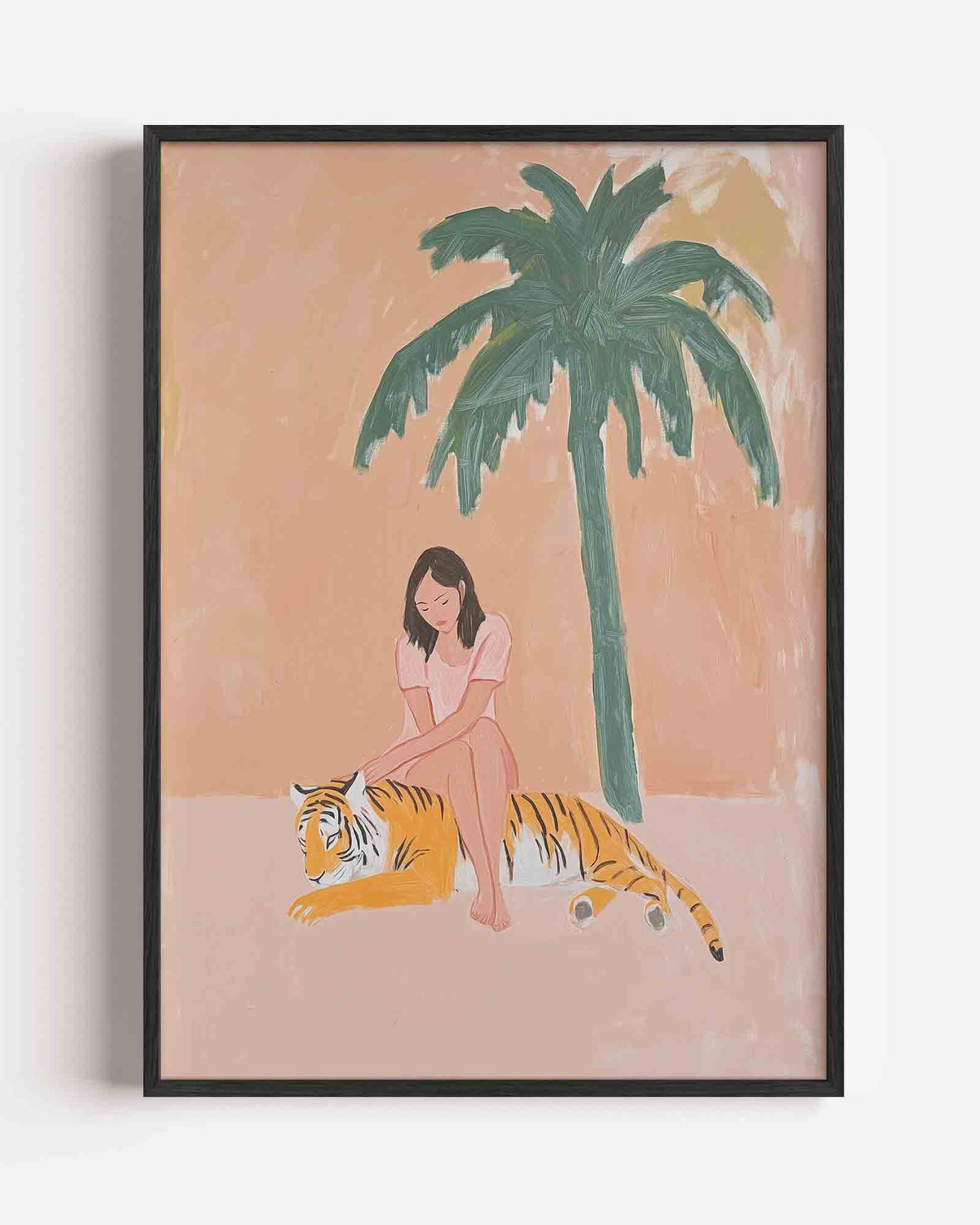 Vrouw met tijger – jungle portret poster als wanddecoratie