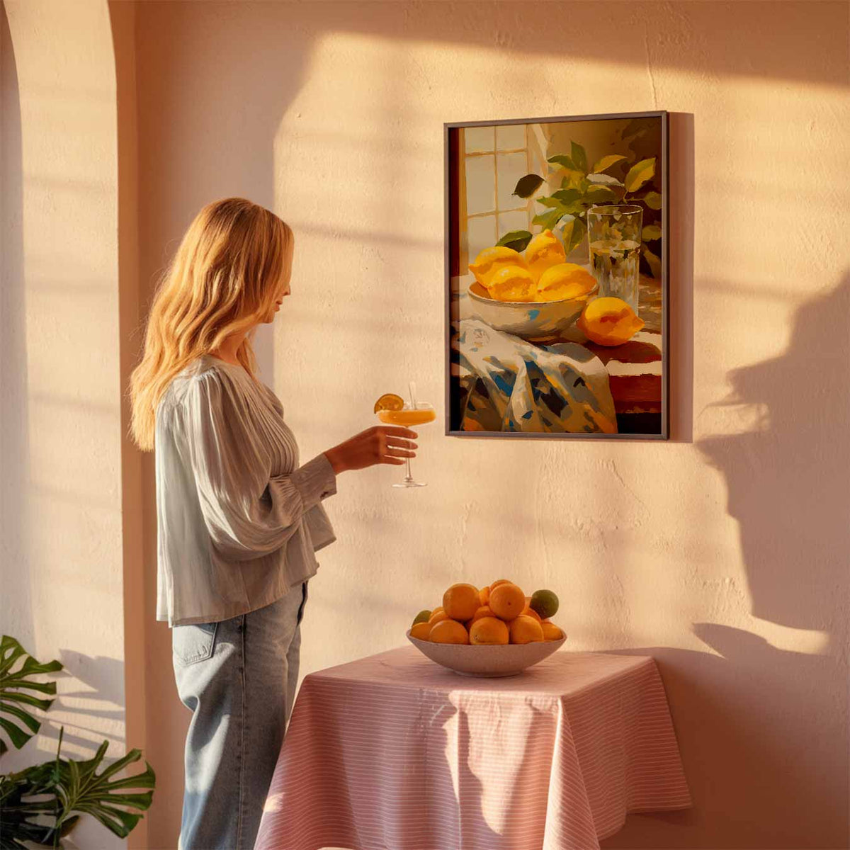 Zomerse Citroenverfrissing – keuken poster als sfeervolle staande wanddecoratie