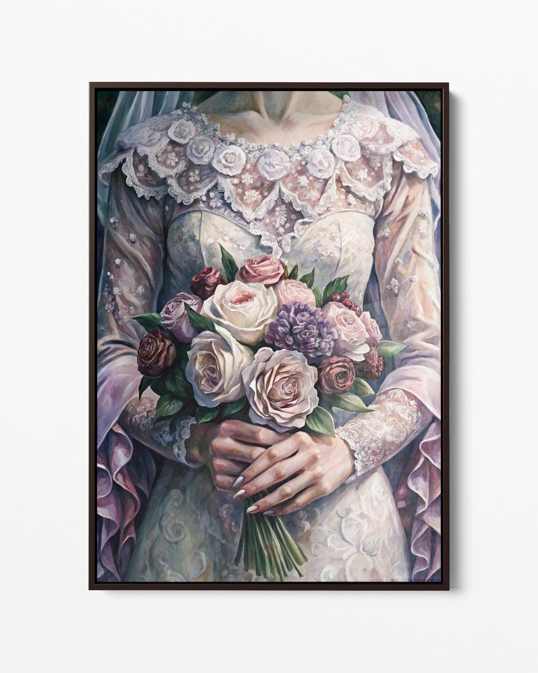 Romantisch Bruidsportret – portret kunstwerk als wanddecoratie
