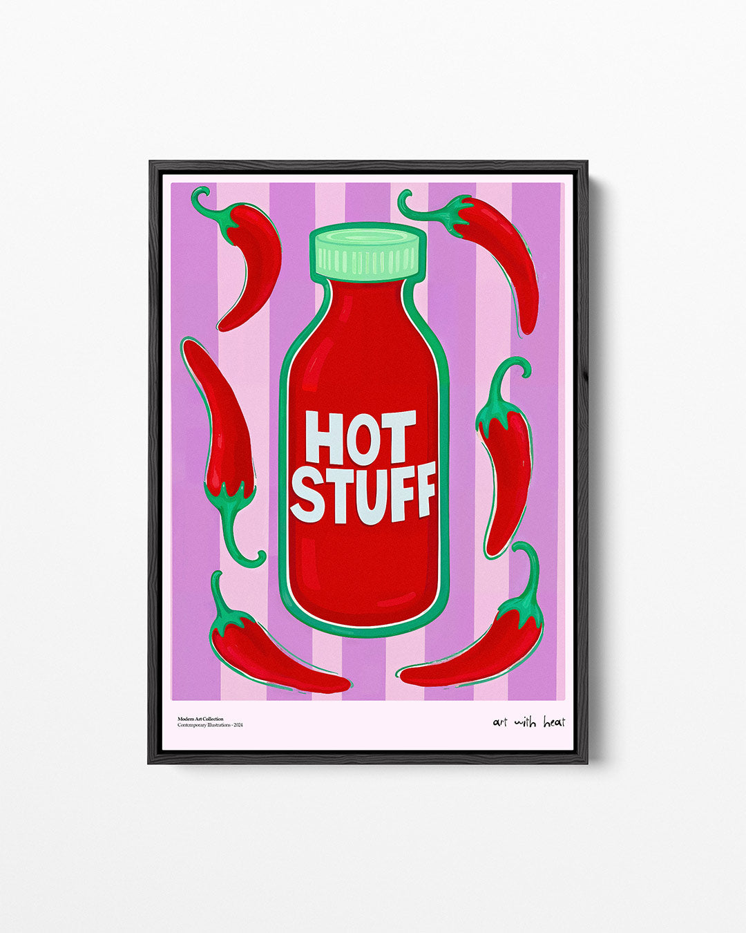 Spicy fles illustratie – staand wanddecoratie kunstwerk