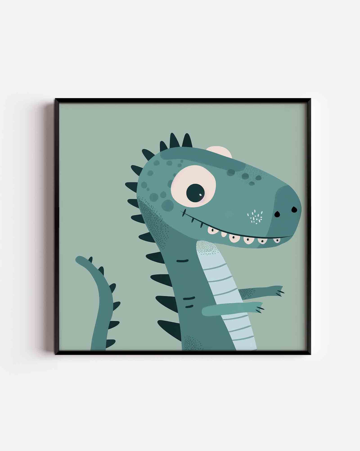 Dinosaurus illustratie – vierkante kinderposter als wanddecoratie