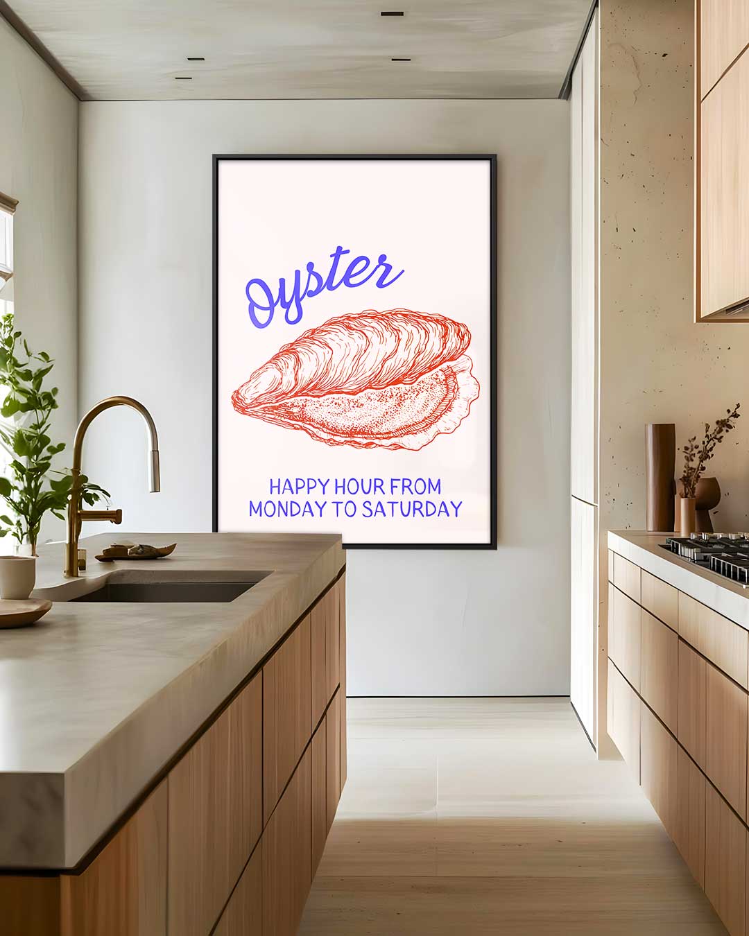 Oester Illustratie – dibond wanddecoratie in staand formaat