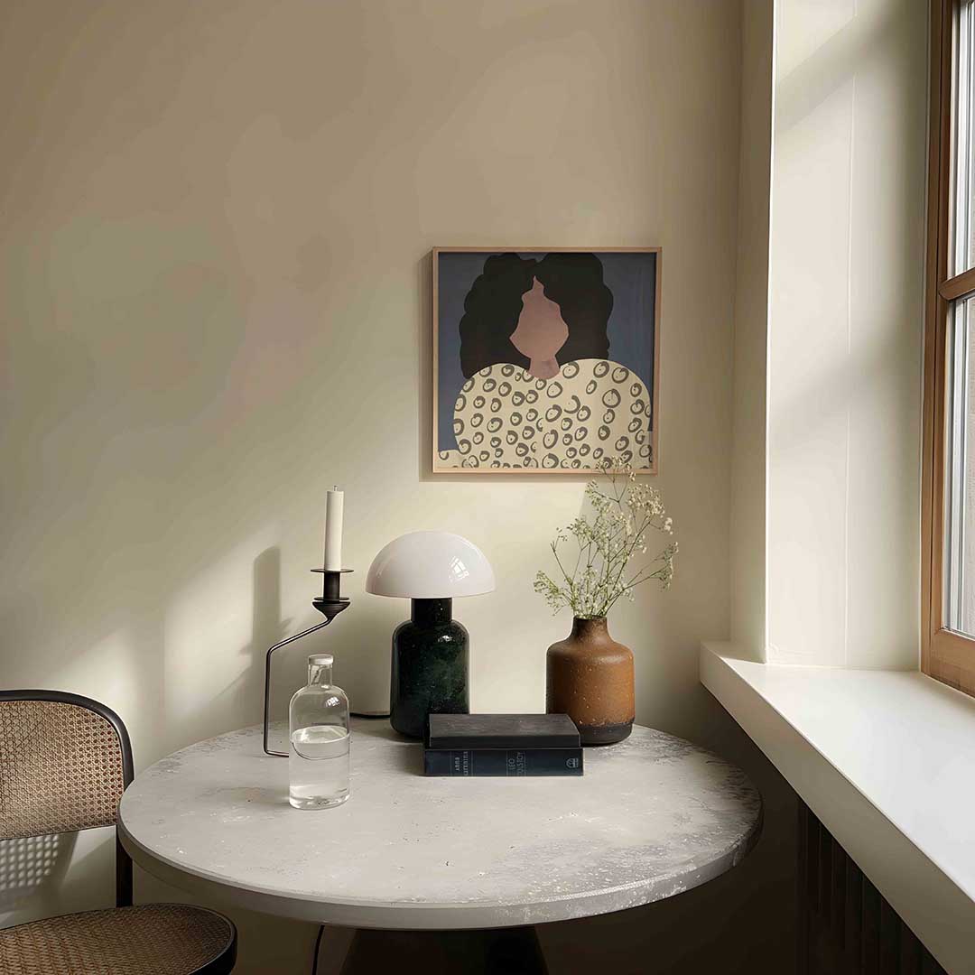 Vrouw met patroon – vrouwelijke portretkunst als vierkante poster