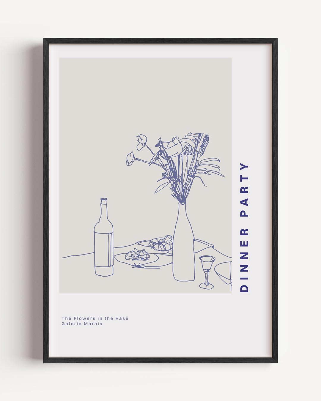 Stijlvolle Eettafel Illustratie – keuken portret poster als wanddecoratie