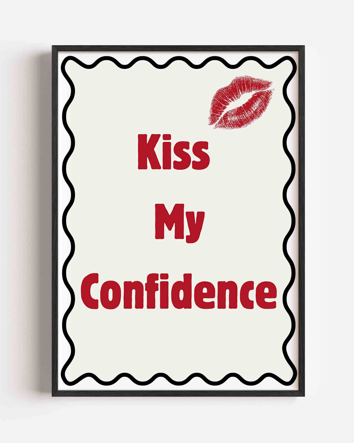 Kiss my confidence – Pop Art portret poster als wanddecoratie