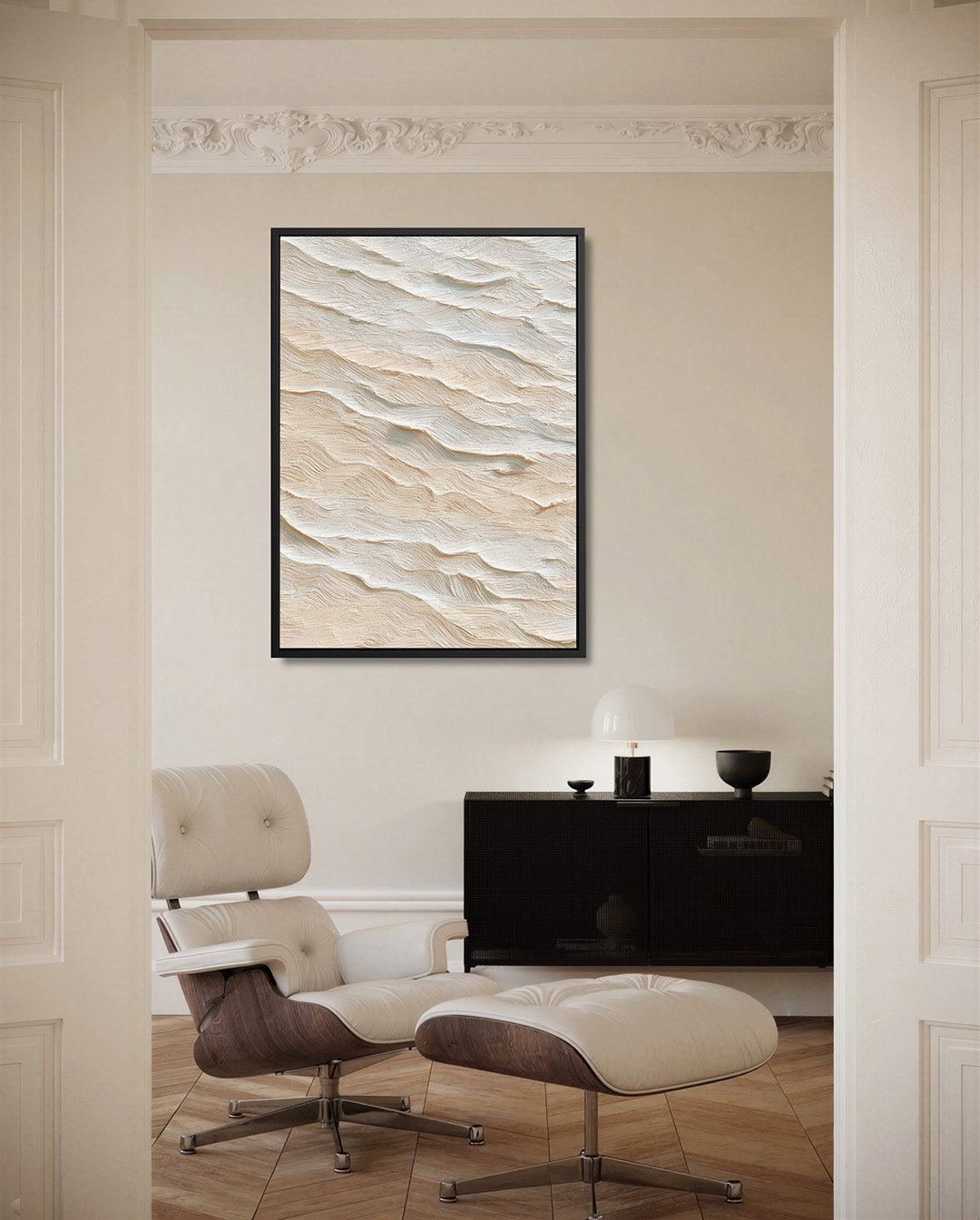 Golvende textuur – moderne staande wandkunst